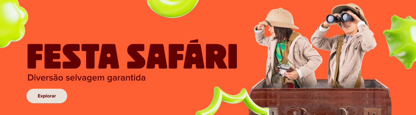 Banner de festa safari